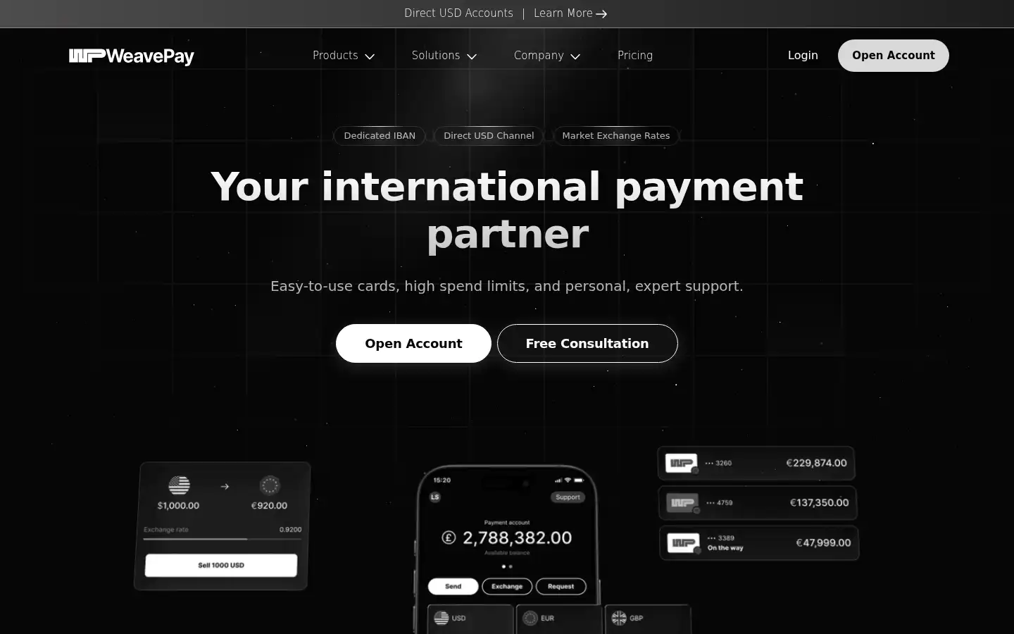 Screenshot of weavepay.io