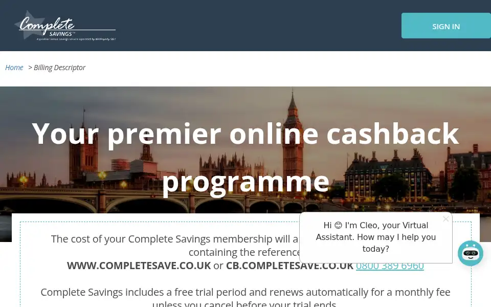 Screenshot of web.completesave.co.uk