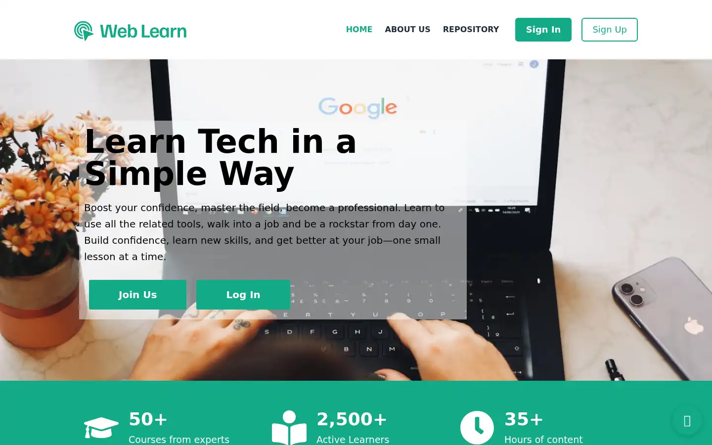 Screenshot of web-learn.co