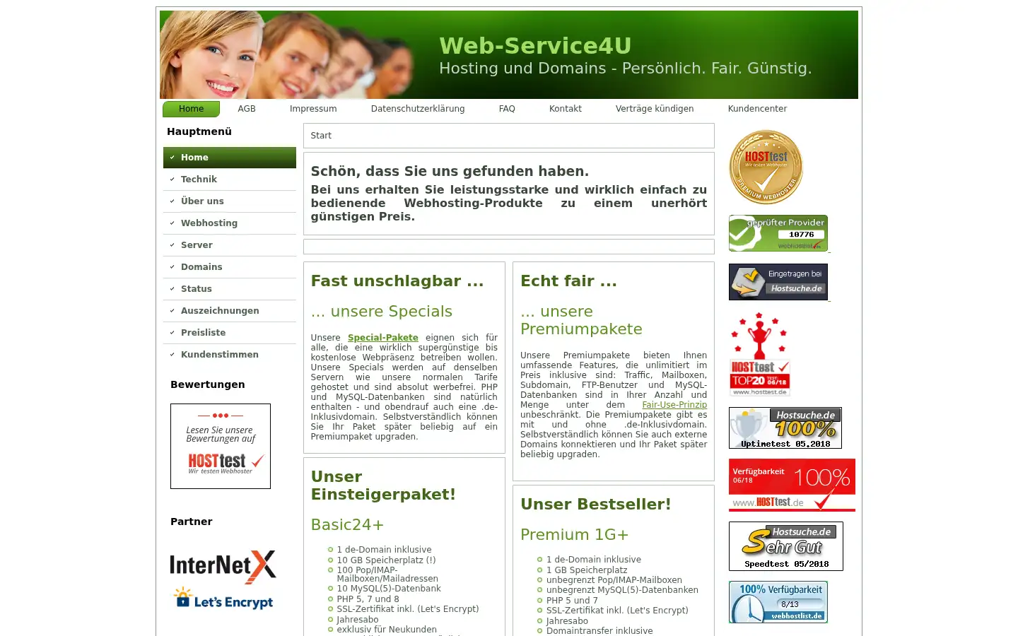 Screenshot of web-service4u.de
