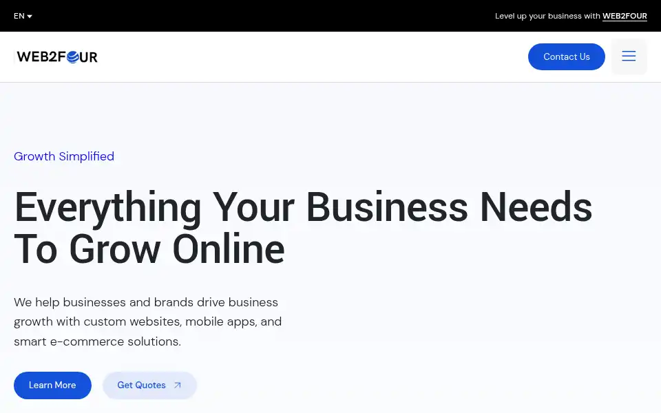 Screenshot of web2four.com