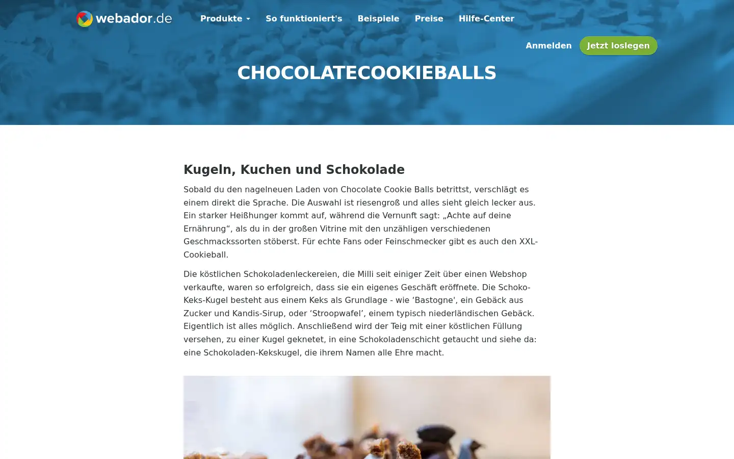Screenshot of webador.de