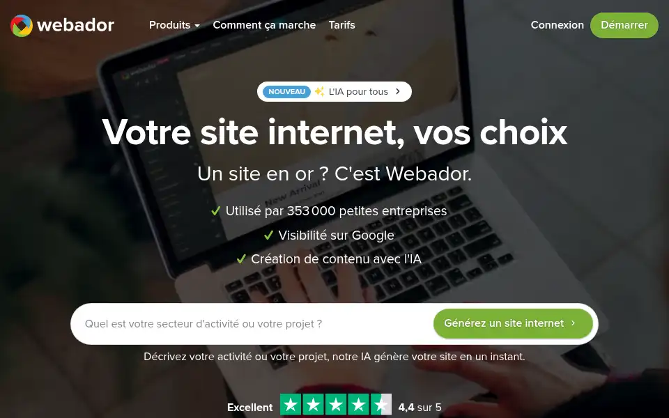 Screenshot of webador.fr