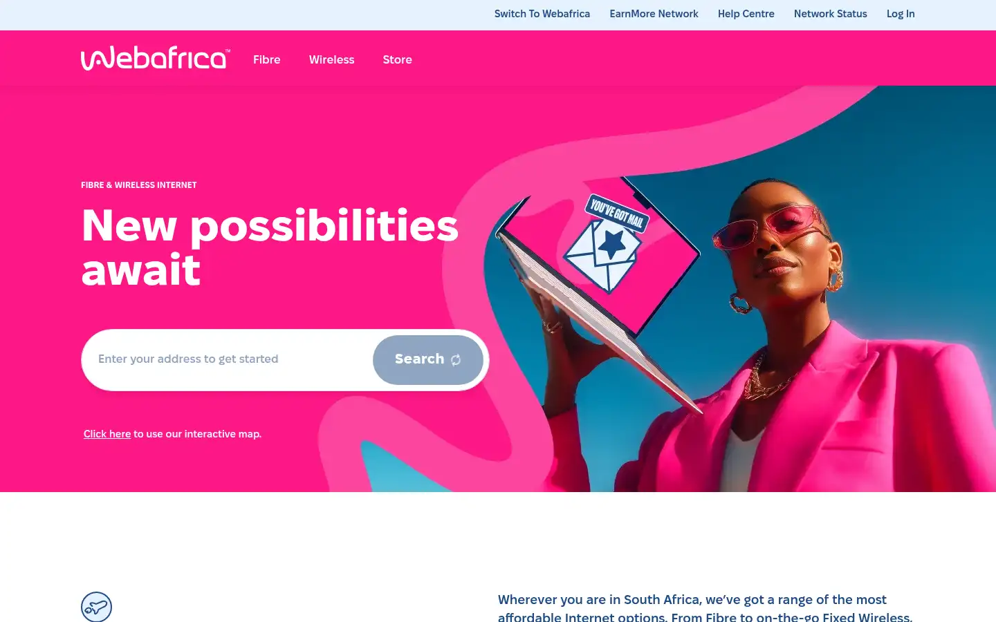 Screenshot of webafrica.co.za