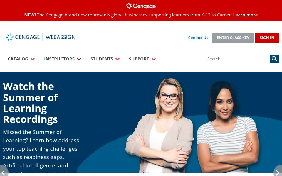 Screenshot of webassign.net