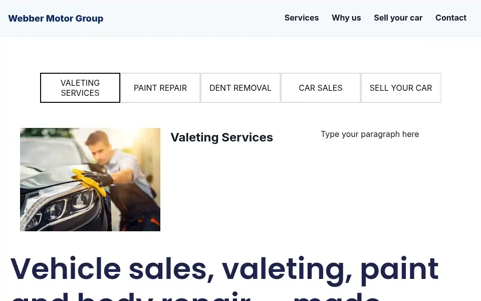 Screenshot of webbermotorgroup.co.uk