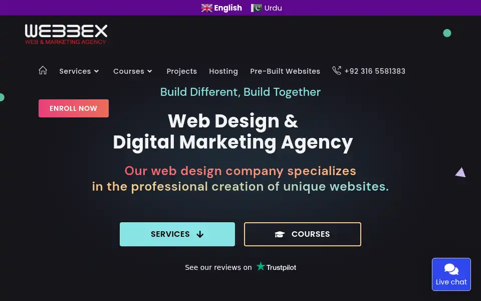 Screenshot of webbex.com.pk