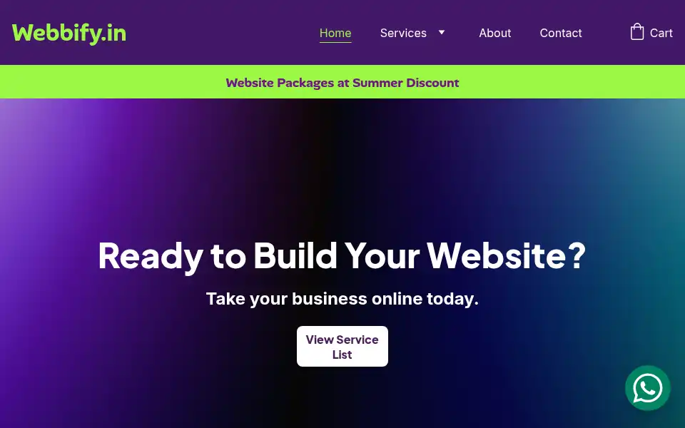 Screenshot of webbify.in