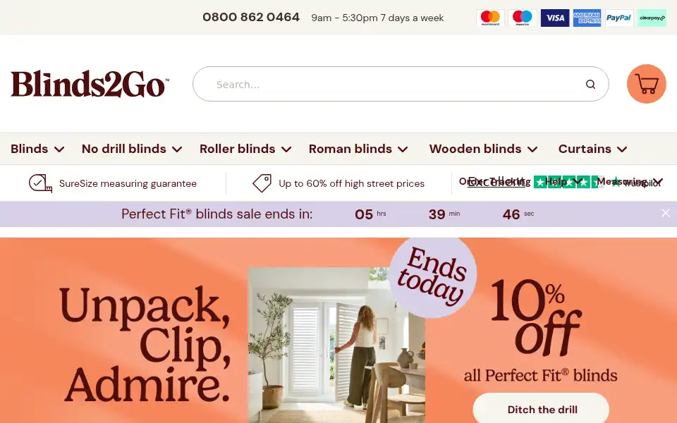 Screenshot of webblinds.com