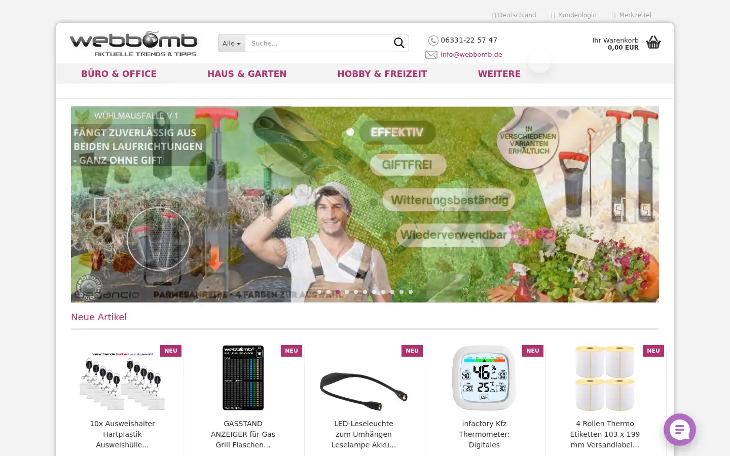 Screenshot of webbomb.de