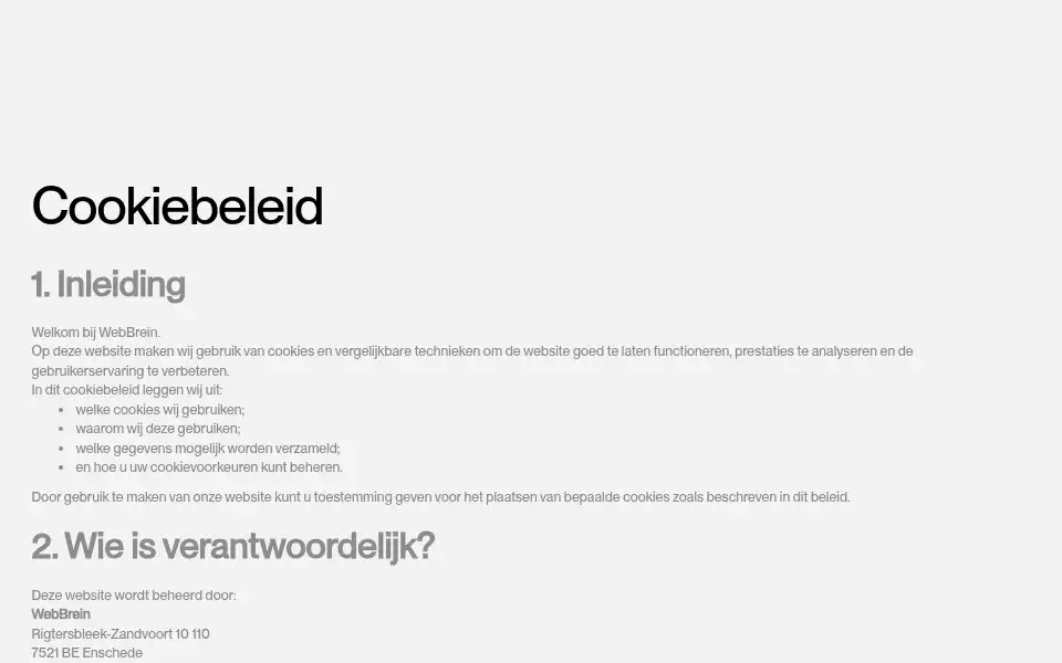 Screenshot of webbrein.com