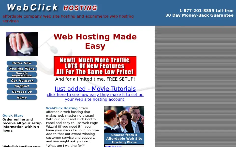 Screenshot of webclickhosting.com