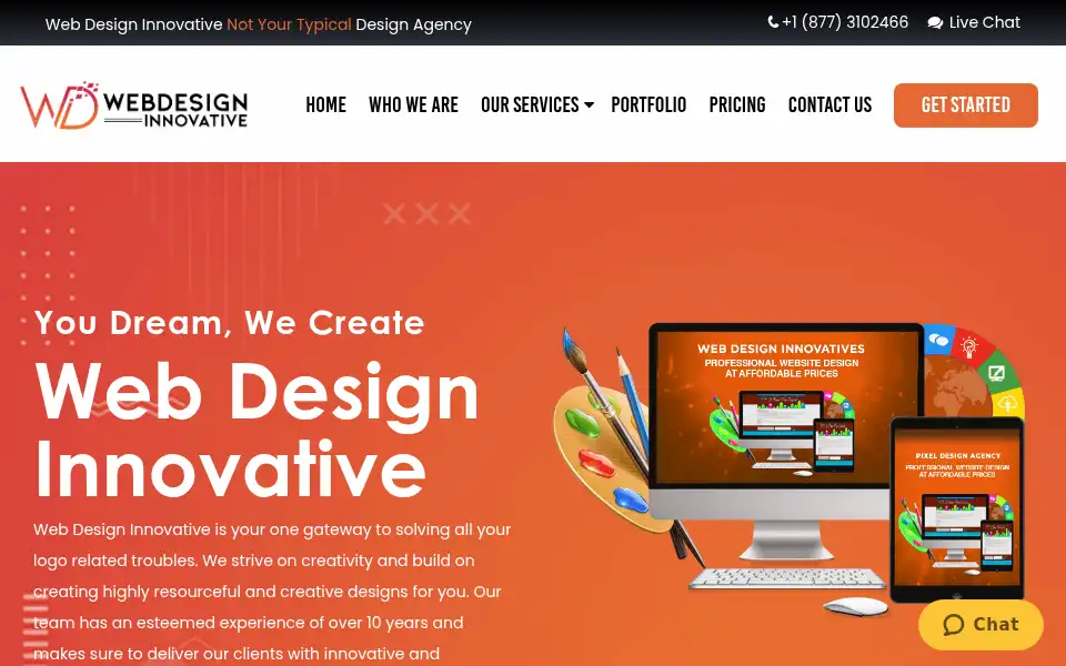 Screenshot of webdesigninnovatives.com