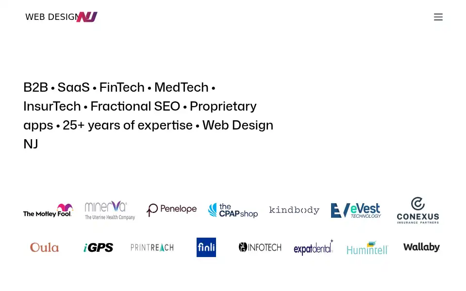 Screenshot of webdesignnj.com