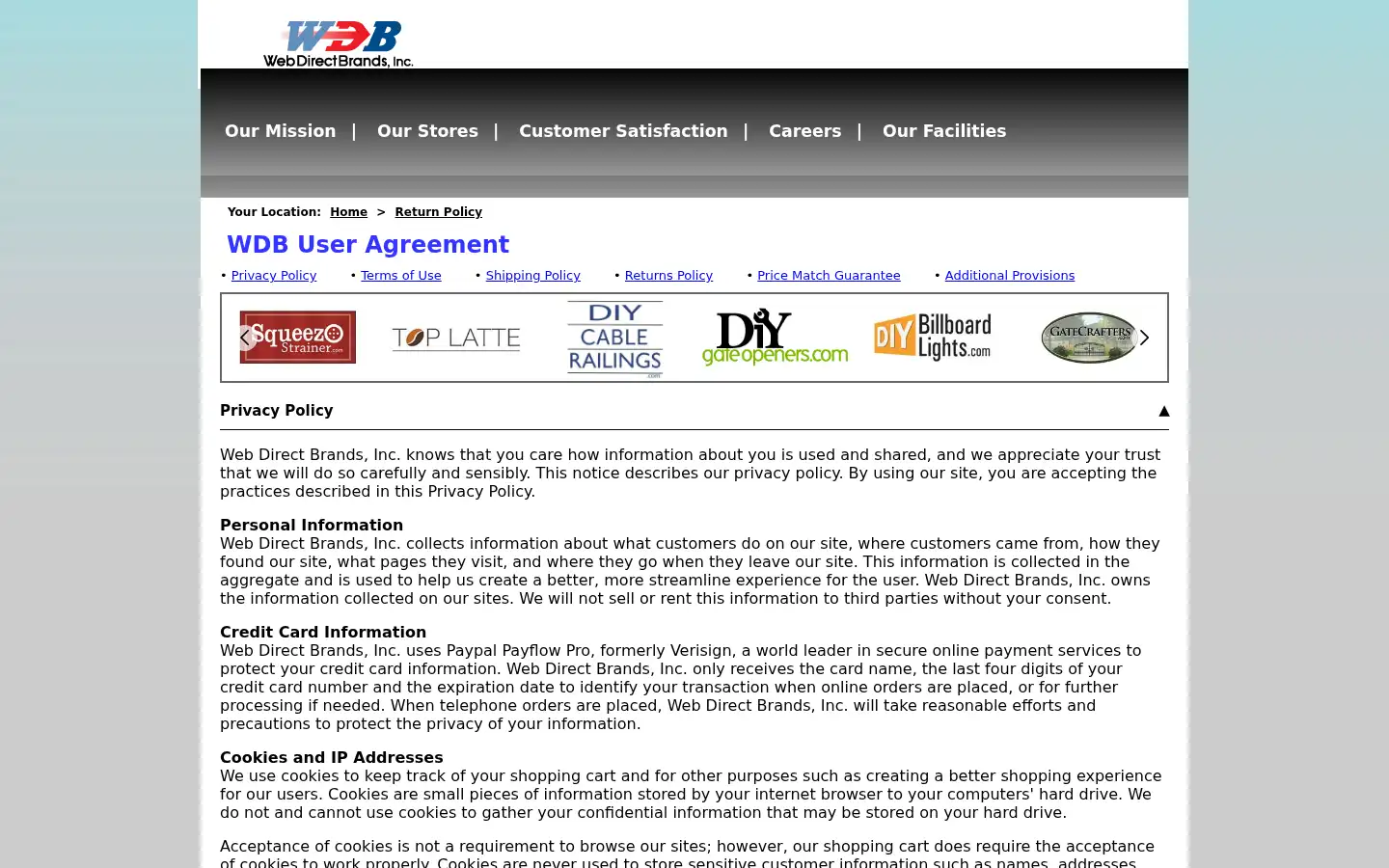 Screenshot of webdirectbrands.com
