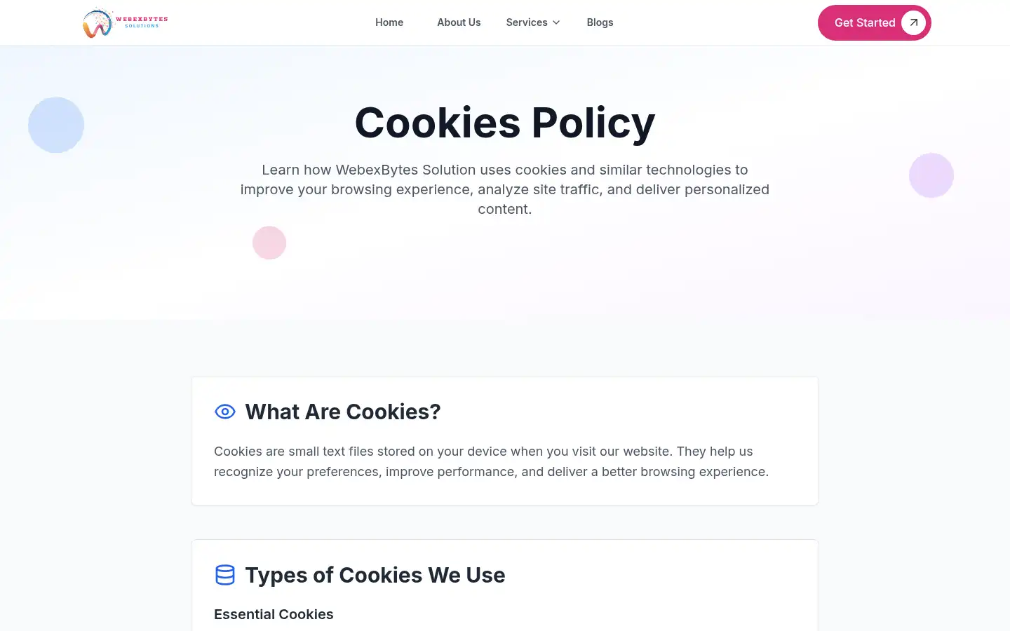 Screenshot of webexbytes.com