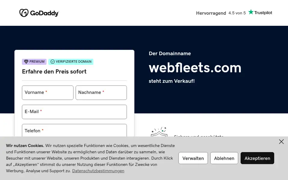 Screenshot of webfleets.com