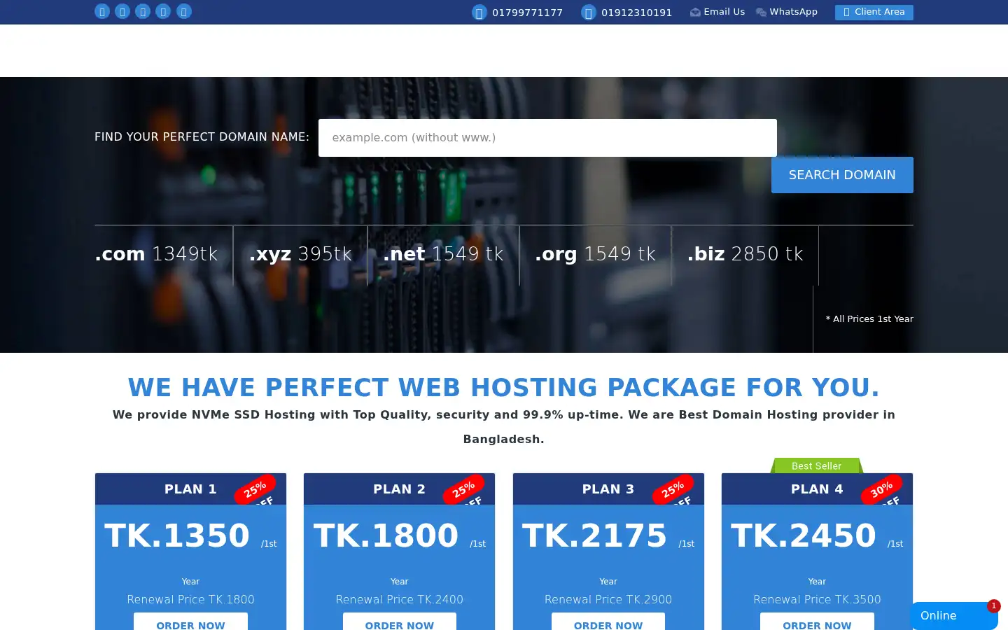 Screenshot of webhostbd.com