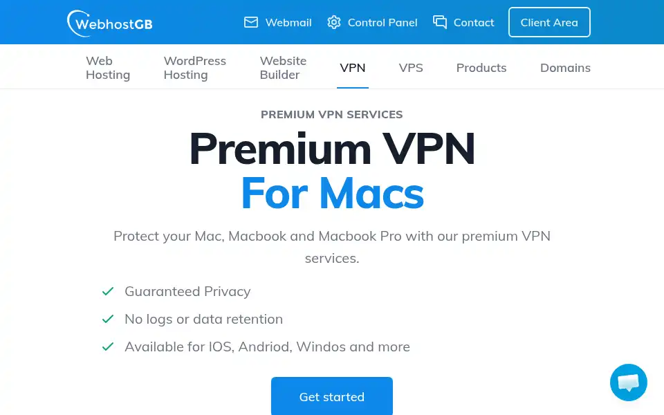 Screenshot of webhostgb.com