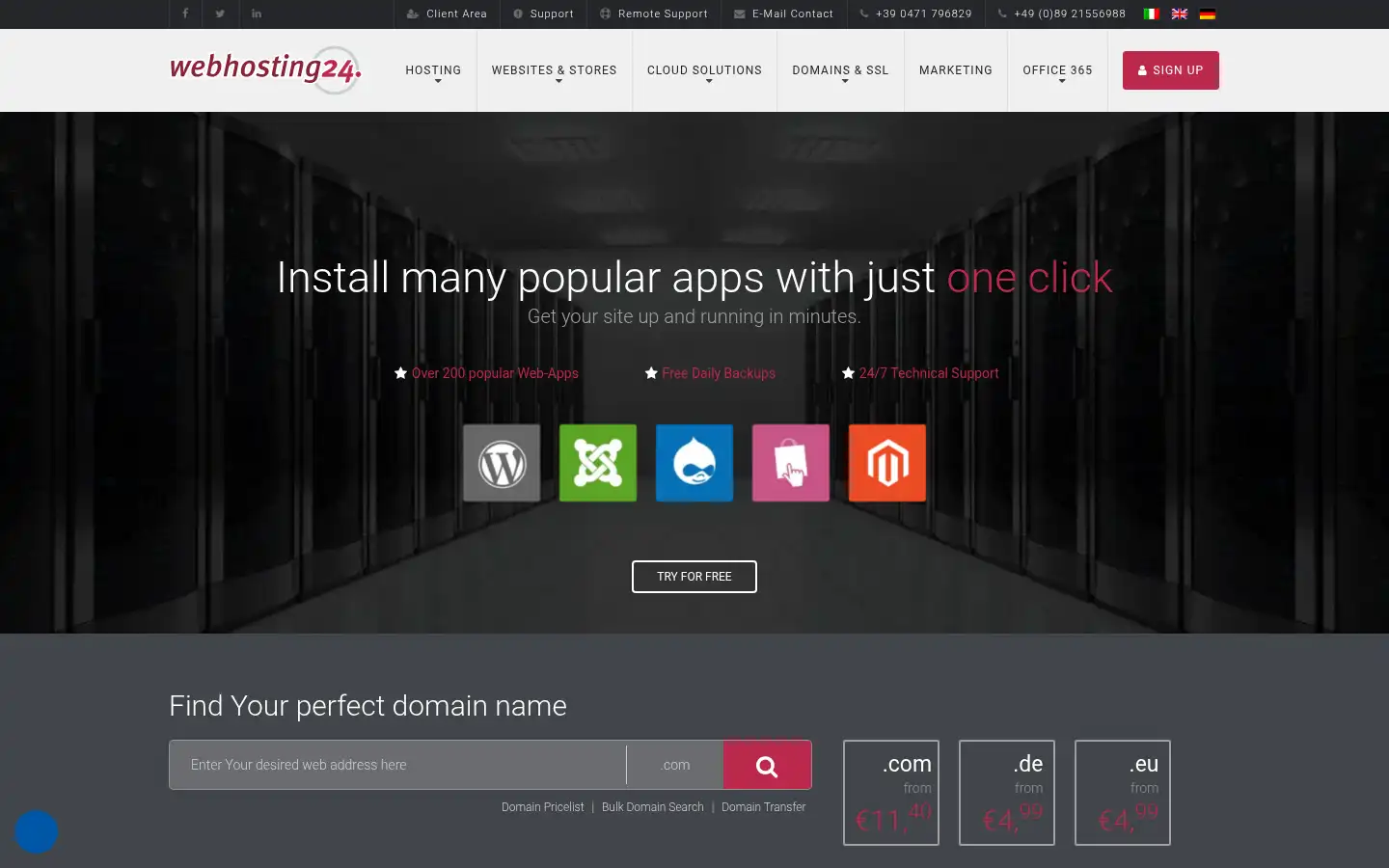 Screenshot of webhosting24.com
