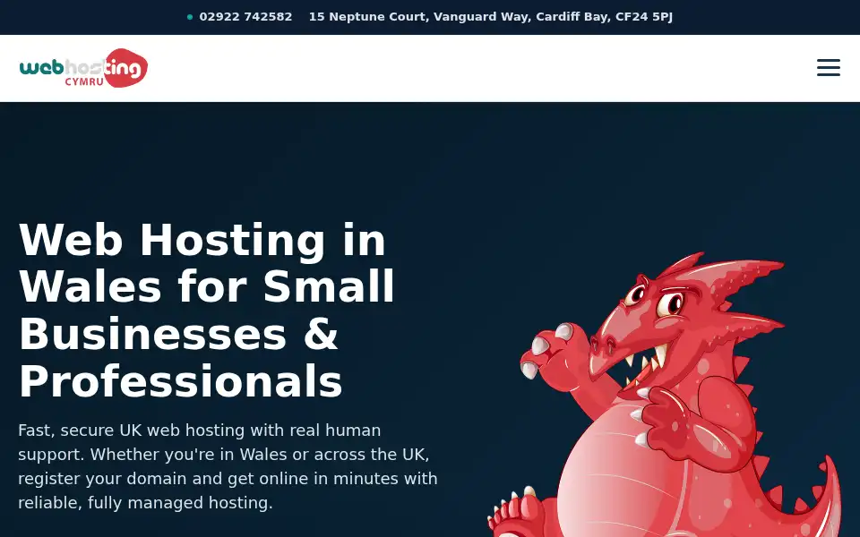 Screenshot of webhostingcymru.co.uk