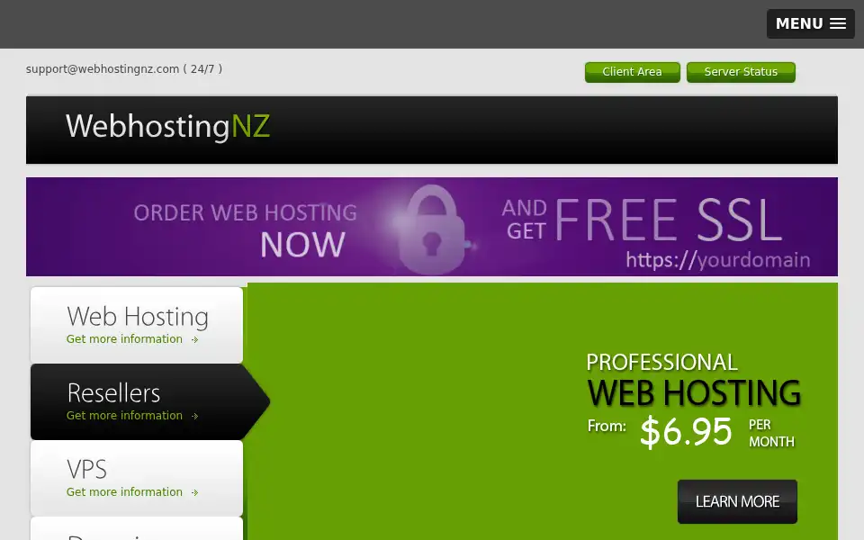 Screenshot of webhostingnz.com