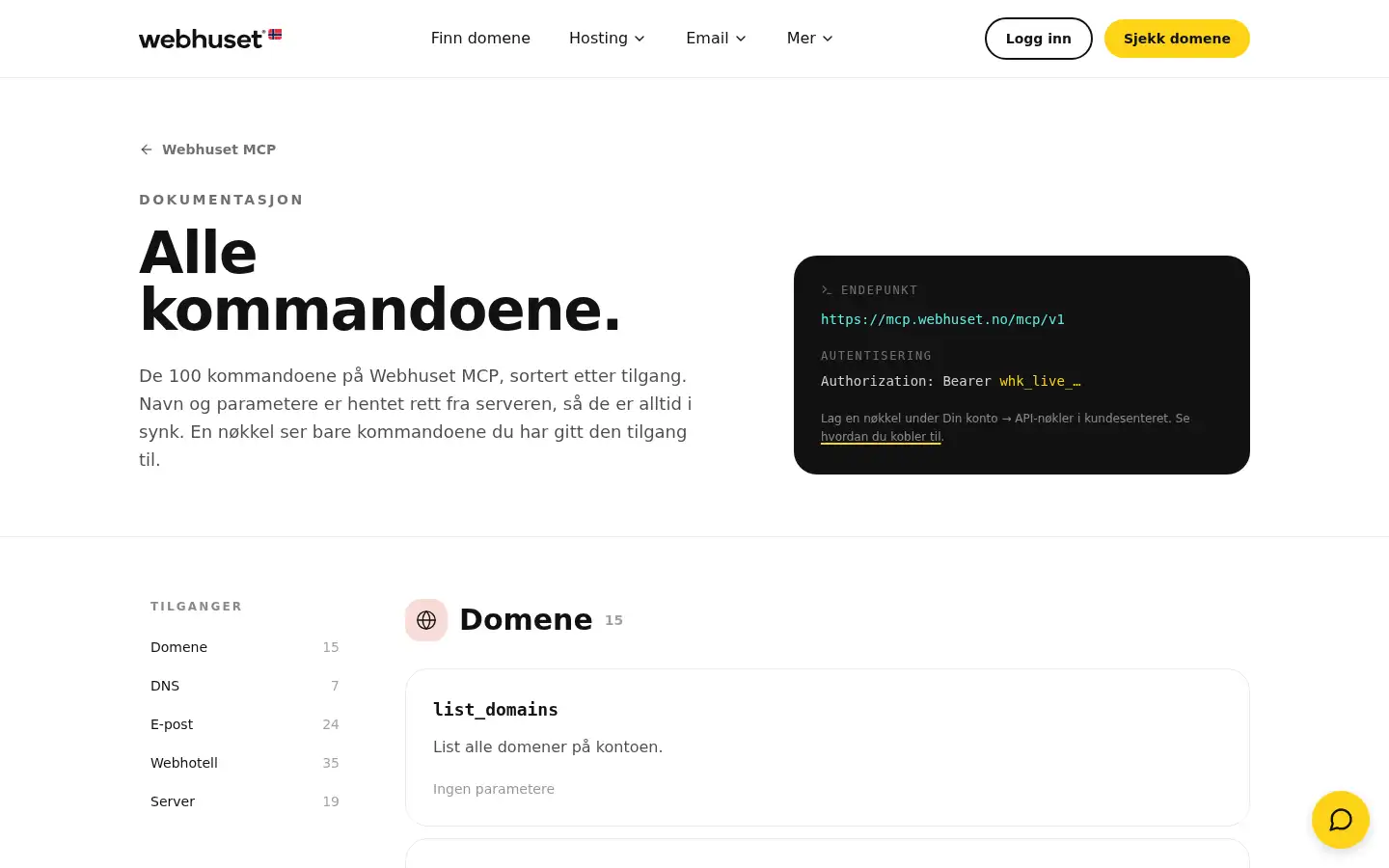 Screenshot of webhuset.no