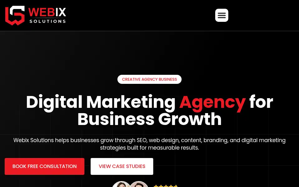 Screenshot of webixsolutions.com