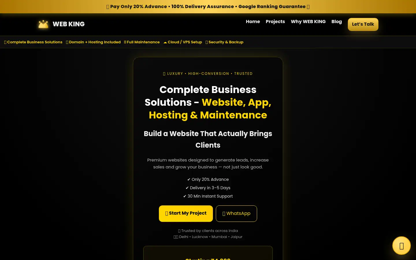 Screenshot of webkingdom.in