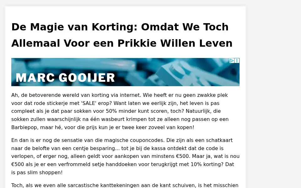 Screenshot of webkorting.nl