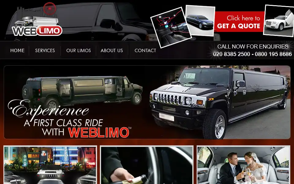 Screenshot of weblimo.co.uk