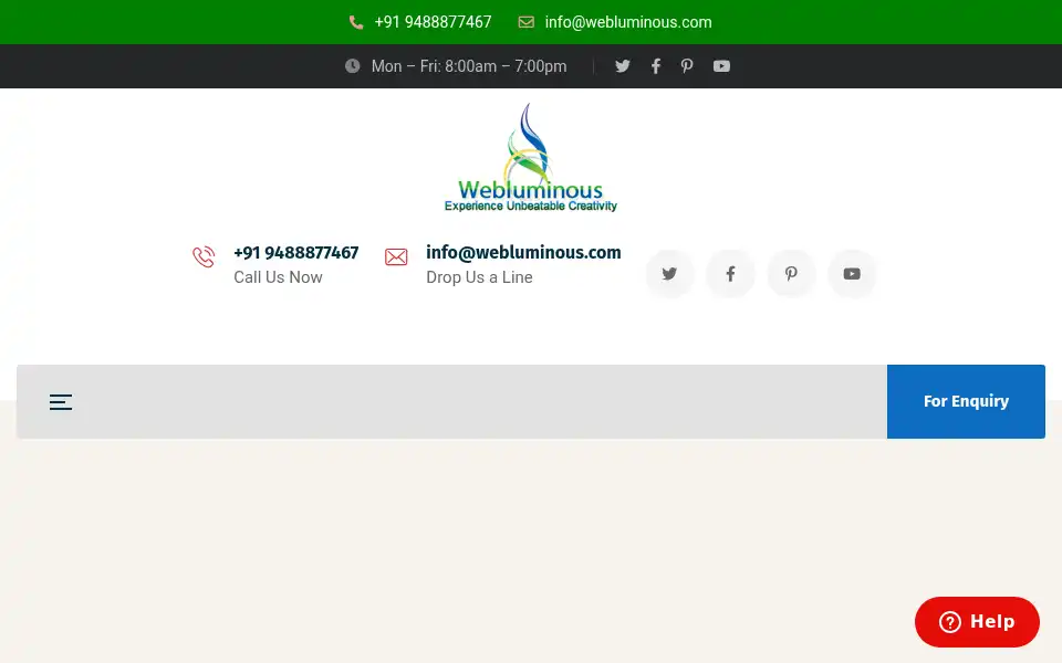 Screenshot of webluminous.com