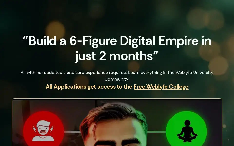 Screenshot of weblyfeuniversity.com