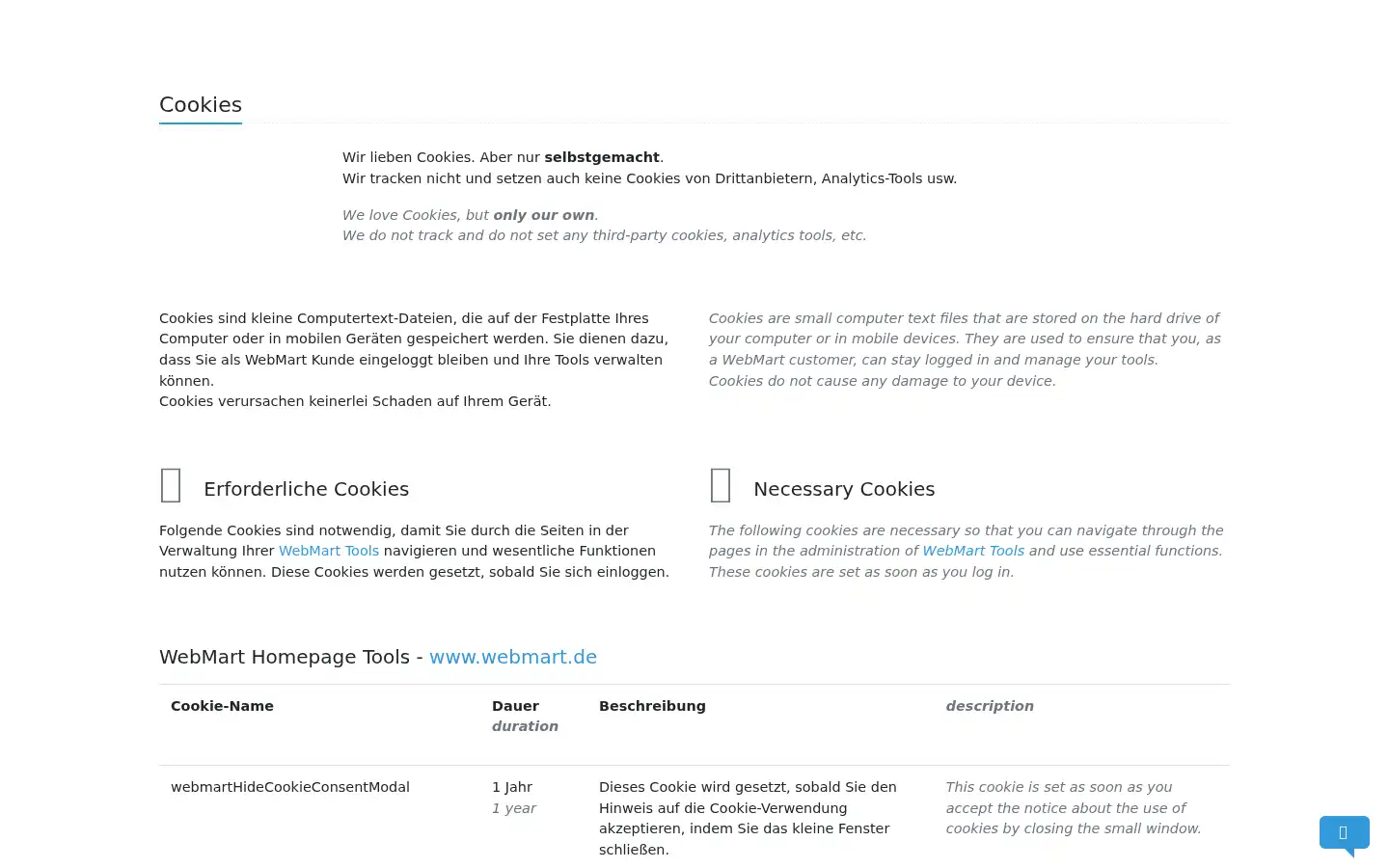 Screenshot of webmart.de