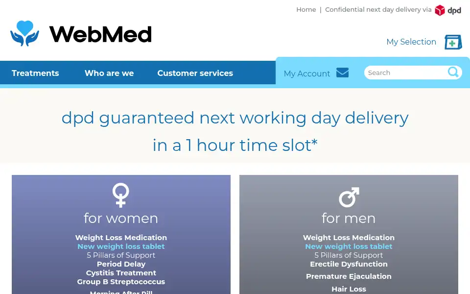 Screenshot of webmedpharmacy.co.uk