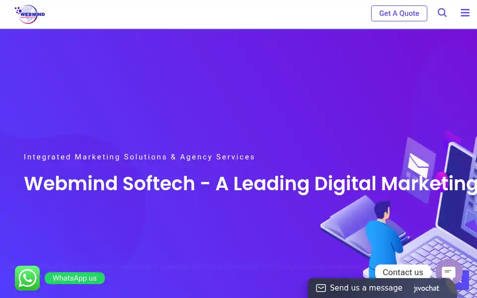 Screenshot of webmindsoftech.com