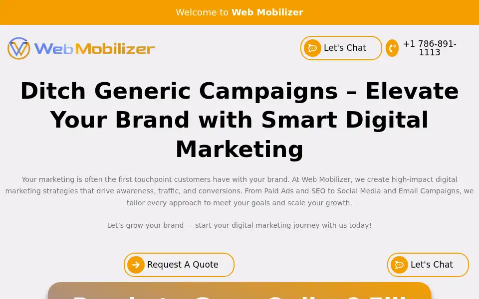 Screenshot of webmobilizer.com