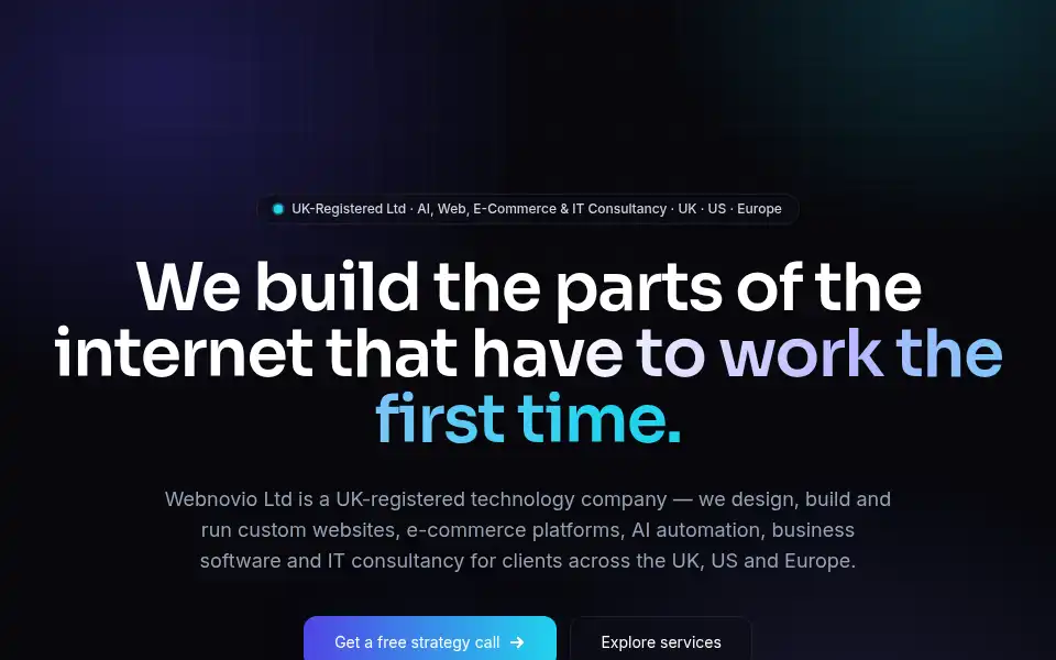 Screenshot of webnovio.com