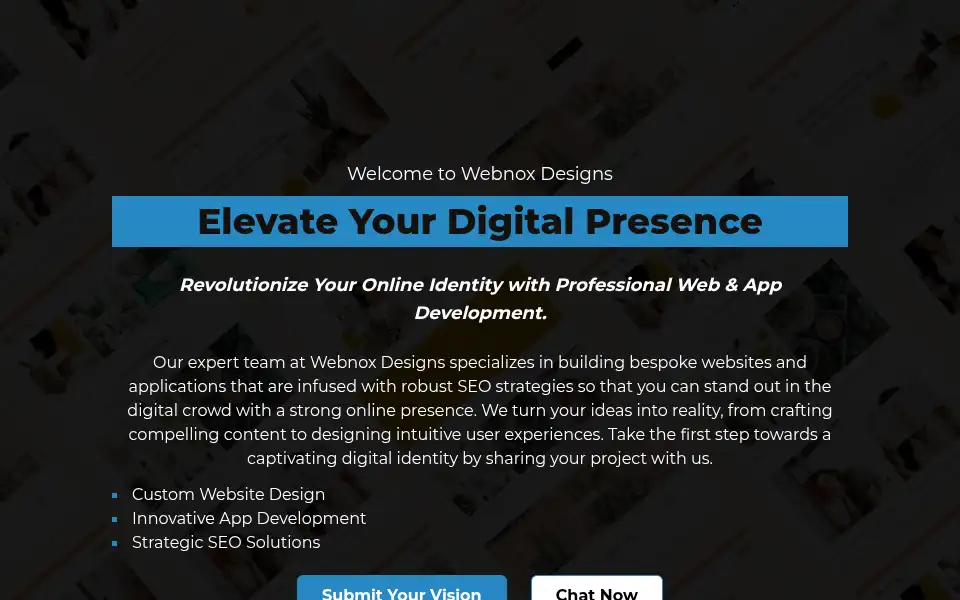 Screenshot of webnoxdesigns.com