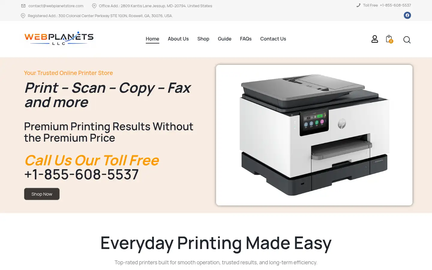 Screenshot of webplanetstore.com
