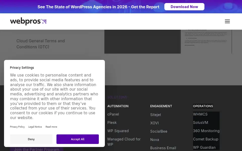 Screenshot of webpros.com