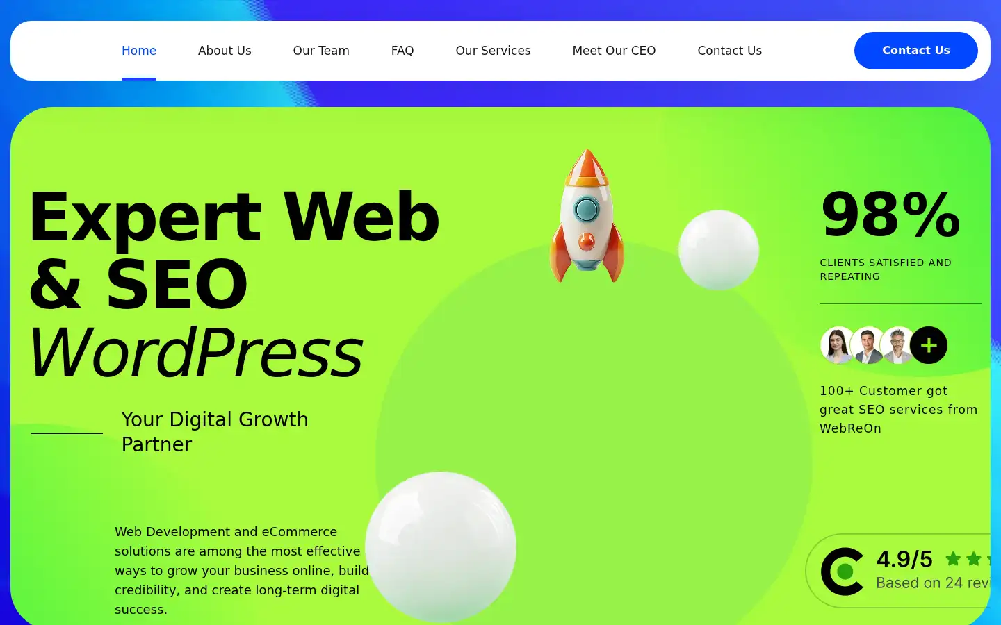Screenshot of webreon.agency