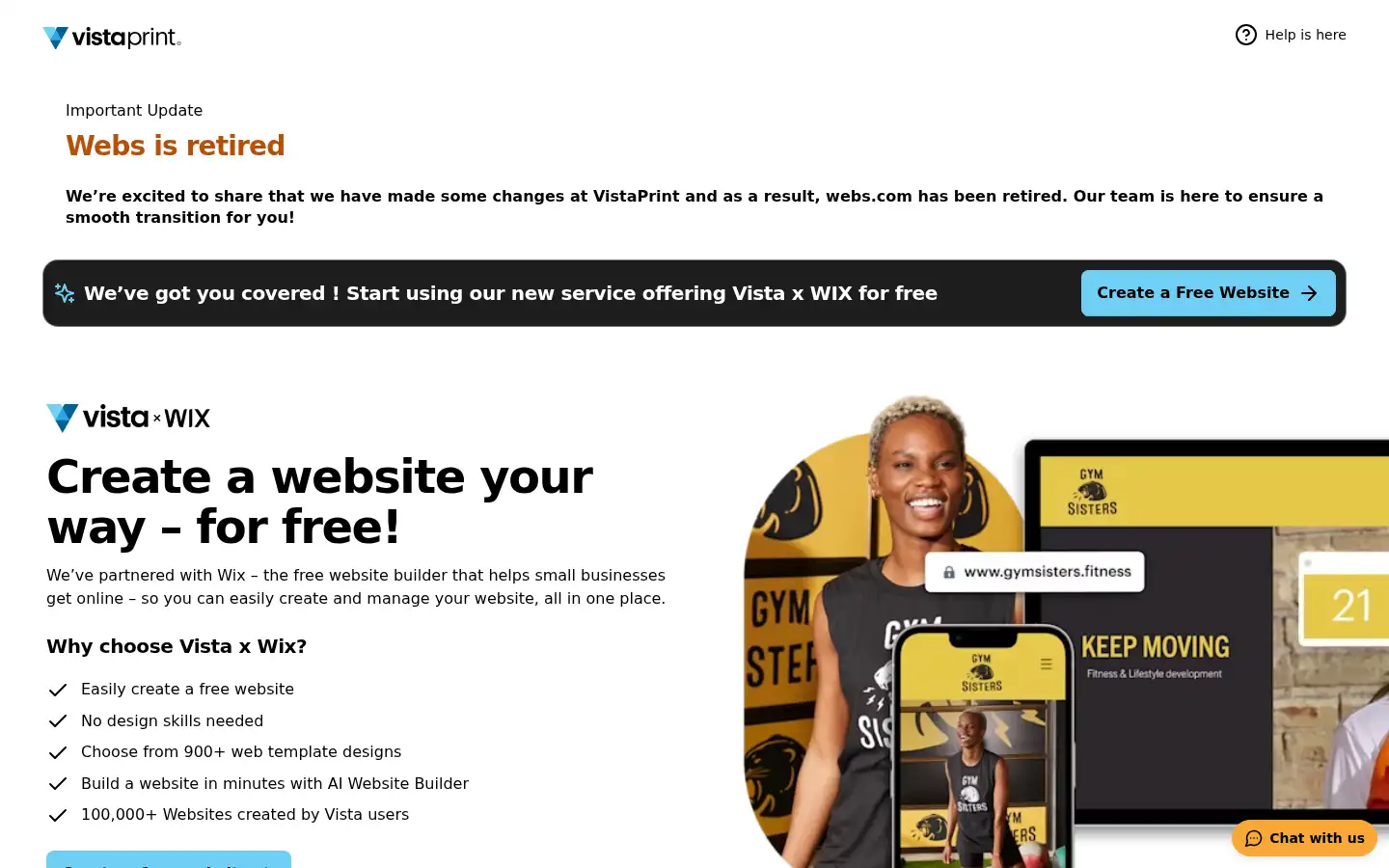 Screenshot of webs.com