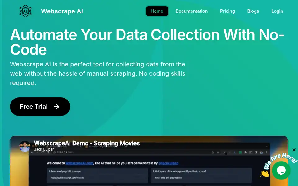 Screenshot of webscrapeai.com