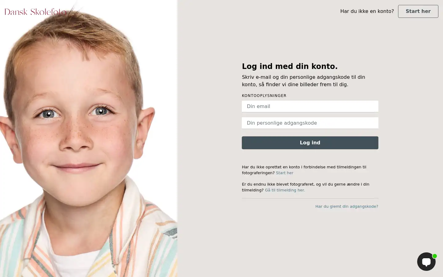 Screenshot of webshop.danskskolefoto.dk