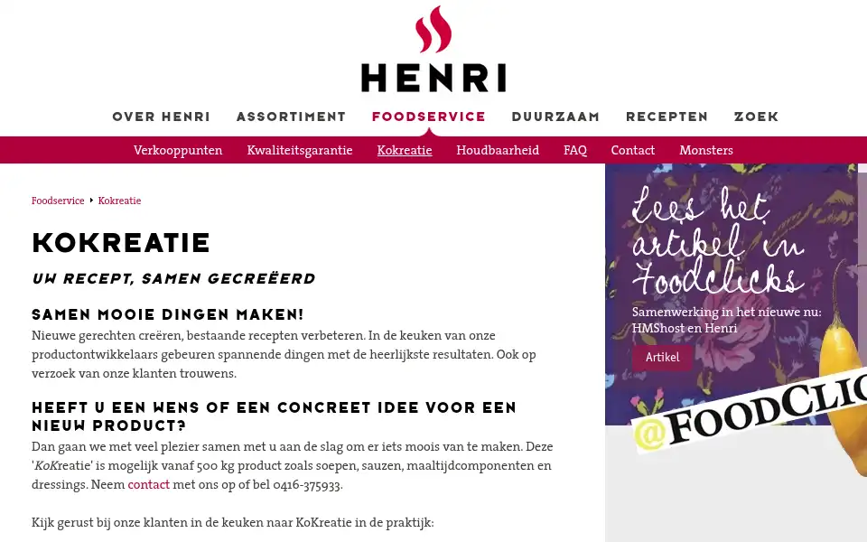Screenshot of webshop.henri.nl