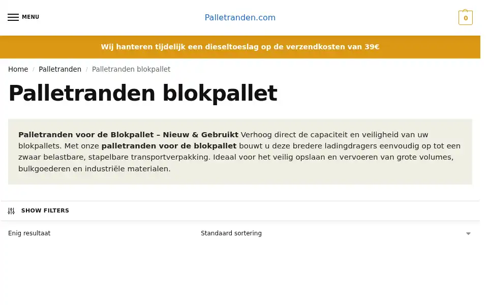 Screenshot of webshop.palletranden.com