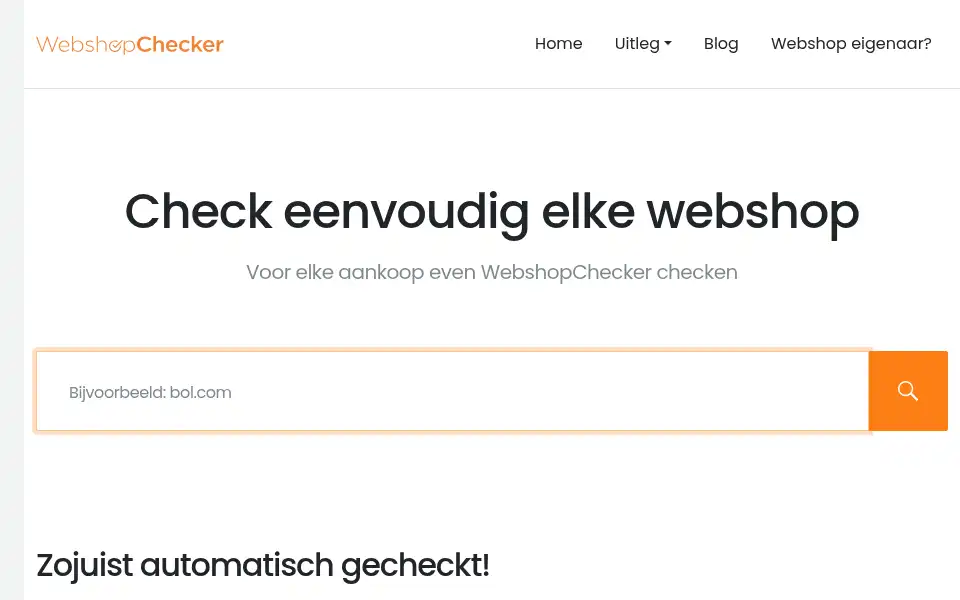 Screenshot of webshopchecker.nl