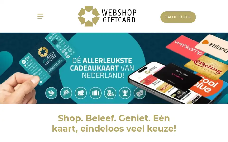 Screenshot of webshopgiftcard.nl