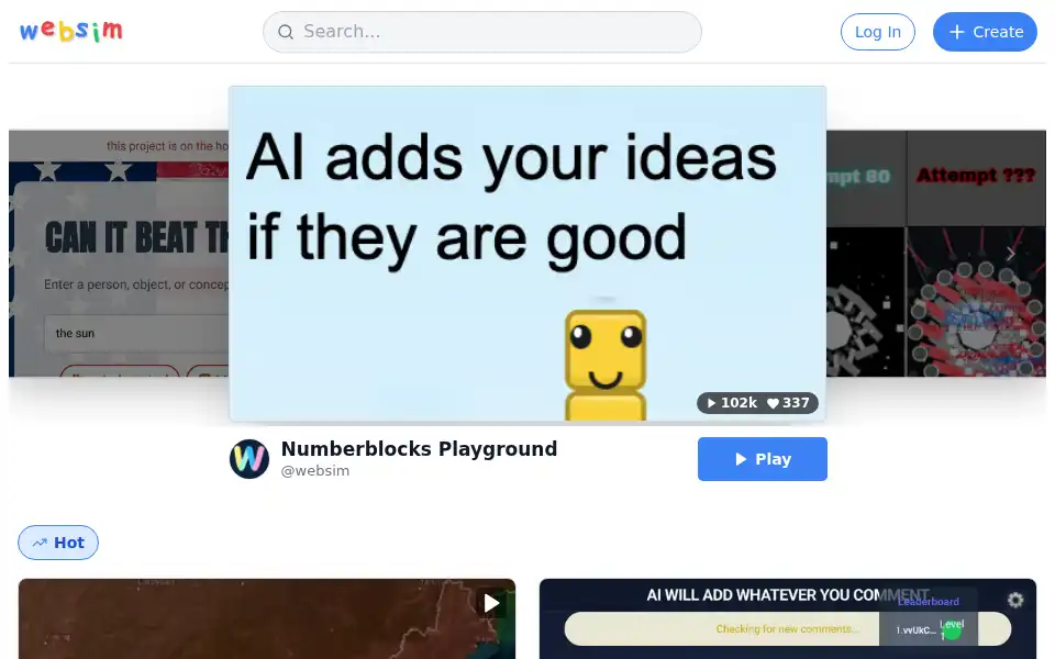 Screenshot of websim.com